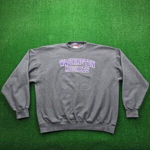 Washington Huskies Sweatshirt Mens 2XL Gray Champion‎ Fleece Pullover Sweater